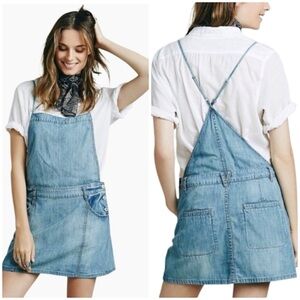 Free People Savannah Cotton Denim Chambray Mini Dress